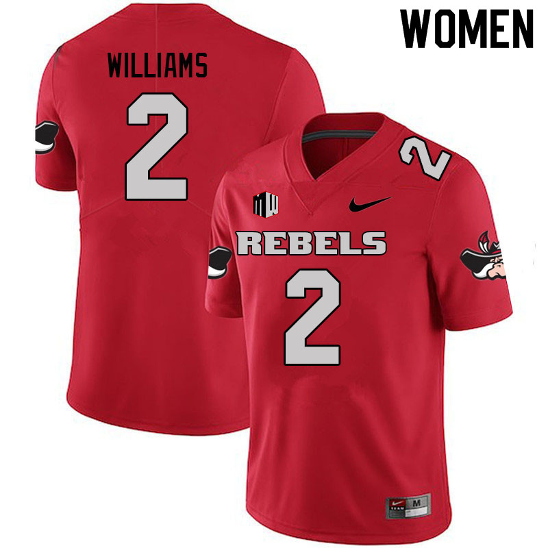 Women #2 Nohl Williams UNLV Rebels College Football Jerseys Sale-Scarlet